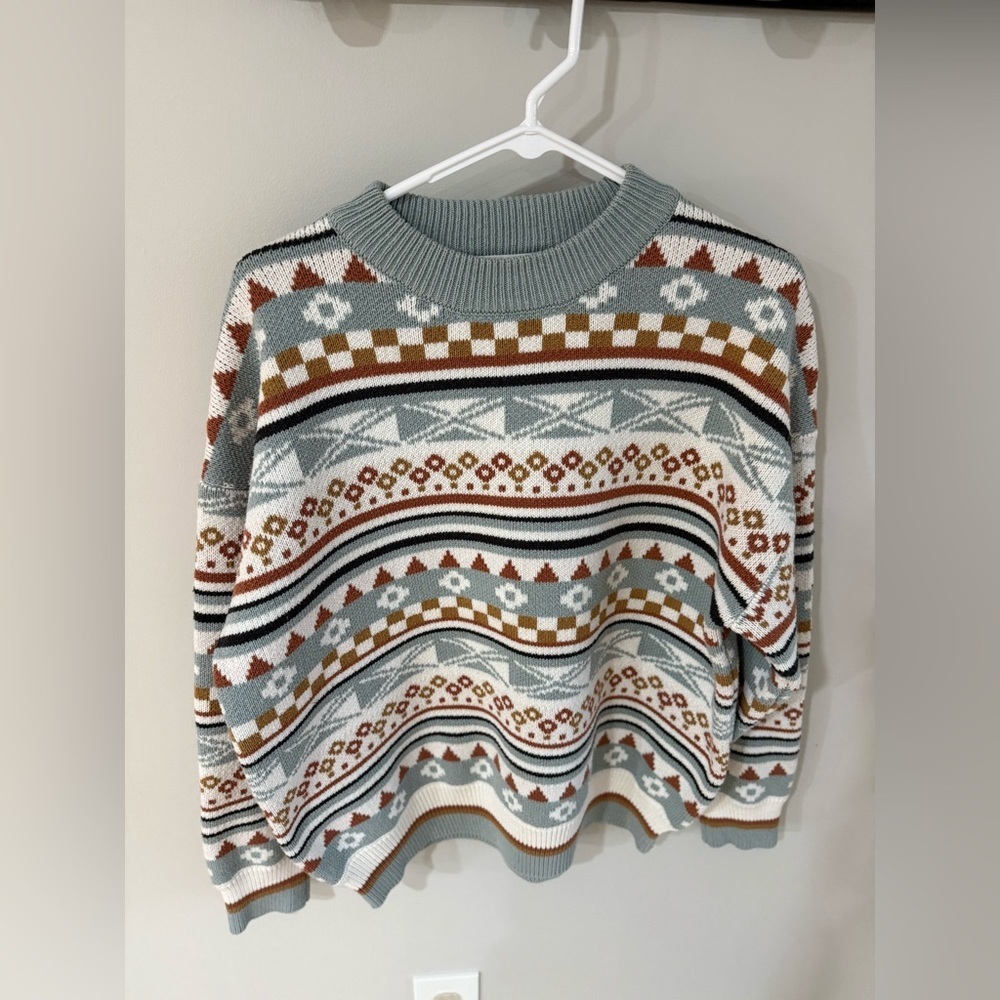 Moussy Fair Isle Crewneck Knitted Sweater Size F (One Size) - Picture 2 of 9